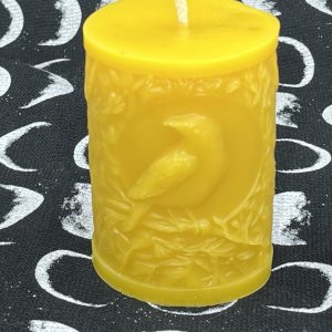 Raven Pillar Beeswax Candle