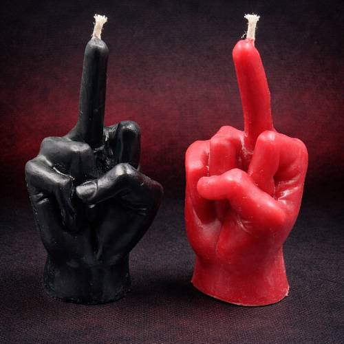 Middle Finger Beeswax Candle