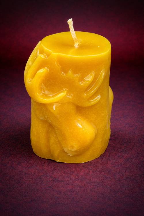 Moose Pillar Beeswax Candle