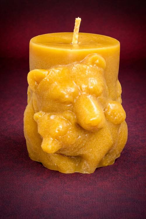 Mother Bear and Cub Beeswax Candle