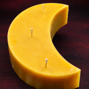 Three Wick Crescent Moon Beeswax Candle